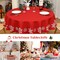 Round Christmas Tablecloth 60 Inch Round Table Cover, Snowflake Chirstmas Table Cloth Indoor Xmas Decorative Table Cover for Party Kitchen Dining Room, Red